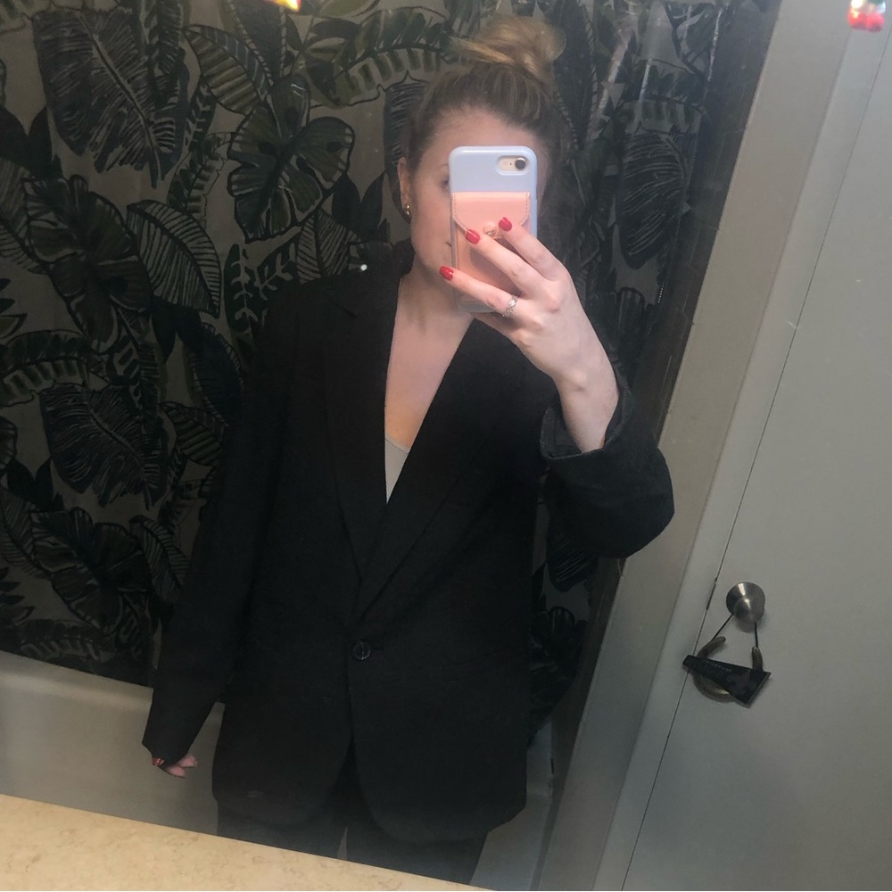 A New Day-Oversized gray and black plaid blazer